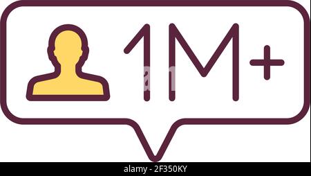 Mega influencer RGB color icon Stock Vector