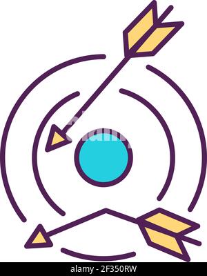 Poor strategy execution RGB color icon Stock Vector