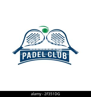 Paddle tennis badge, emblem or sign. Vector illustration. Concept for shirt, print, stamp or tee.EPS 10 Stock Vector