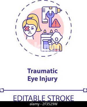 Traumatic eye injury concept icon Stock Vector