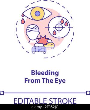 Bleeding from the eye concept icon Stock Vector