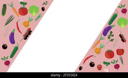 Vegetables healthy design illustration useful for banners , editable colors and scalable to any size Stock Vector