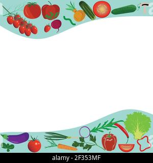 Vegetables healthy design illustration useful for banners , editable colors and scalable to any size Stock Vector