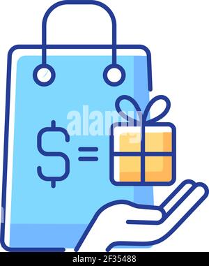 Purchase bonus blue RGB color icon Stock Vector