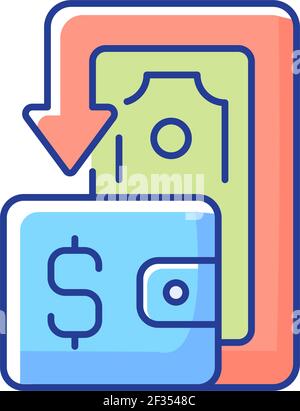 Cashback RGB color icon Stock Vector