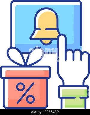 Subscription program RGB color icon Stock Vector