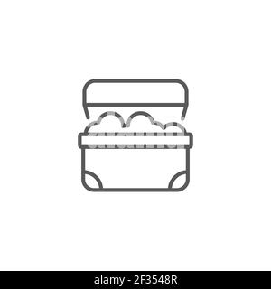 opened treasure chest outline icon linear style sign for mobile concept and web design pirates Stock Vector