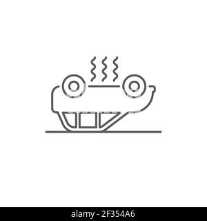 overturned car vector icon filled flat sign for mobile concept and web design car accident glyph Stock Vector