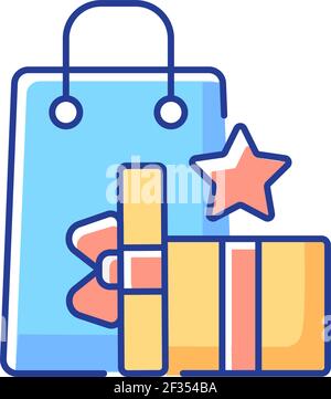 Earn reward points RGB color icon Stock Vector