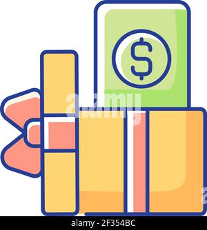 Gift card RGB color icon Stock Vector