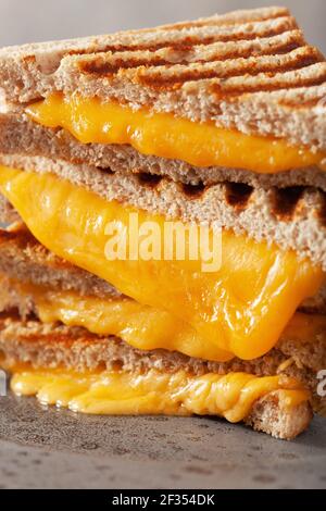 grilled cheese sandwich on gray concrete background Stock Photo