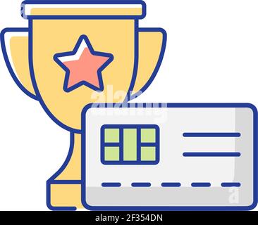 Rewards credit card RGB color icon Stock Vector