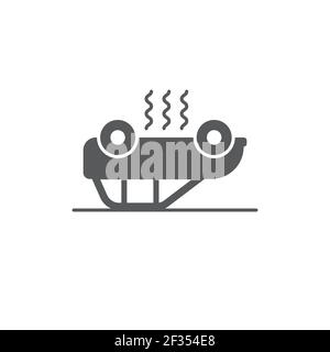 overturned car vector icon filled flat sign for mobile concept and web design car accident glyph Stock Vector