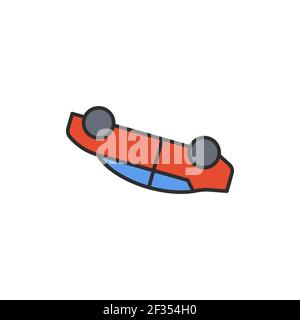 overturned car vector icon filled flat sign for mobile concept and web design car accident glyph Stock Vector
