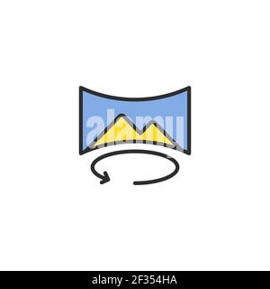 panorama view mode outline icon linear style sign for mobile concept and web design panoramic Stock Vector