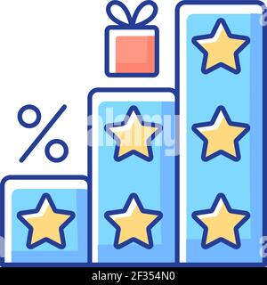 More points and rewards RGB color icon Stock Vector