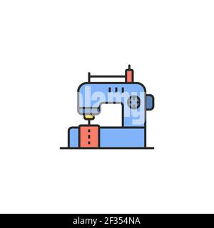 sewing machine line icon outline vector sign linear style pictogram isolated on white symbol Stock Vector