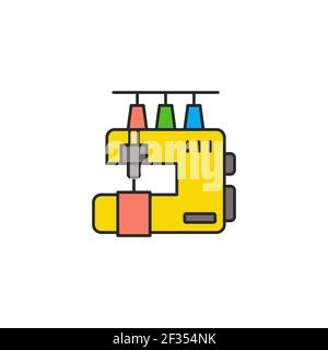 sewing machine line icon outline vector sign linear style pictogram isolated on white symbol Stock Vector