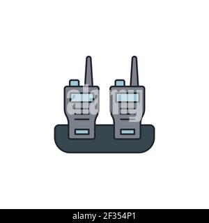 walkie talkie outline icon linear style sign for mobile concept and web design radio transceiver Stock Vector