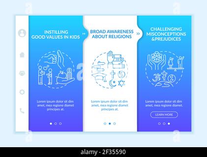 Religious values onboarding vector template Stock Vector