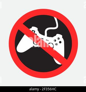 ban to play computer games Stock Vector