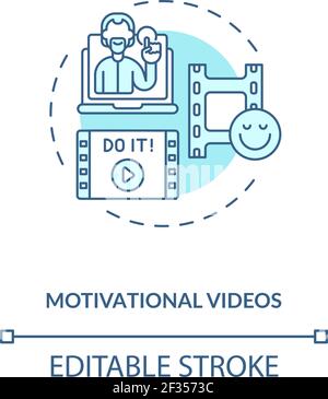 Motivational videos concept icon Stock Vector