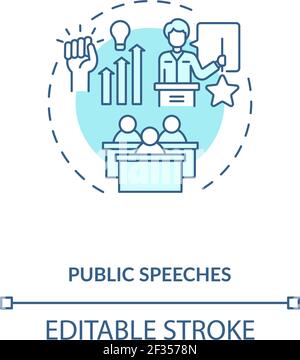 Public speeches concept icon Stock Vector
