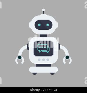 Chatbot in vector illustration. Future machine robot. Flat style design Stock Vector