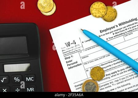 Form W-4 Employee's withholding allowance certificate instructions and ...