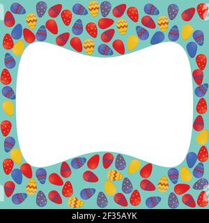 Easter colorful eggs design illustration for covers, add text, scalable vector Stock Vector