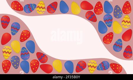 Easter colorful eggs design illustration for covers, add text, scalable vector Stock Vector