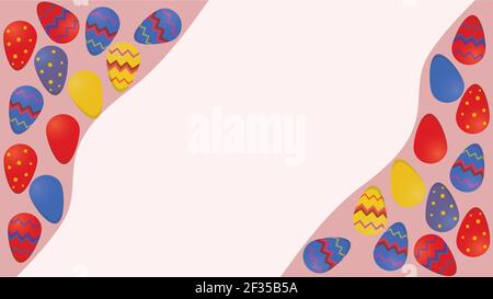 Easter colorful eggs design illustration for covers, add text, scalable vector Stock Vector