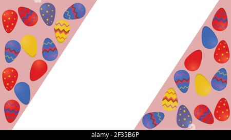 Easter colorful eggs design illustration for covers, add text, scalable vector Stock Vector