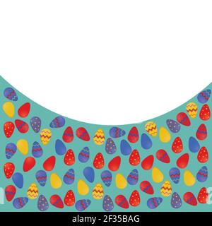 Easter colorful eggs design illustration for covers, add text, scalable vector Stock Vector