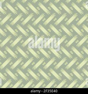 Seamless vector pattern with braiding textured on light green background. Simple soft wallpaper design with brush strokes textured effect. Stock Vector
