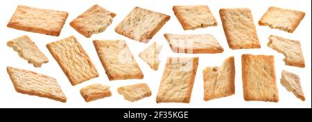 Italian crispbreads with rosemary isolated on white background Stock Photo