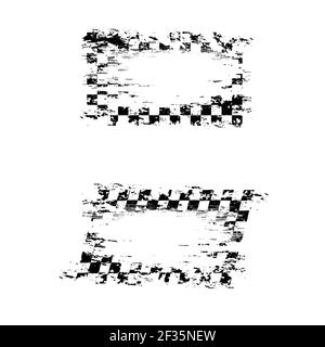 Sport flags grunge white brushes set Stock Vector
