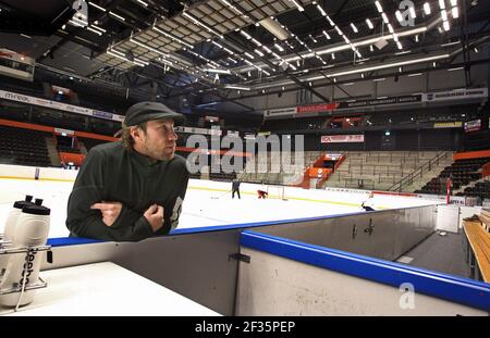 Hockey player Peter Foppa Forsberg in the Fjällräven arena. Stock Photo