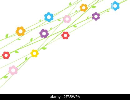 EPS 10 vector file background with flowers on strings for spring time in different colors for easter and fresh concepts Stock Vector