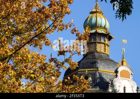 Hanavsky pavilion Prague Letna park Czech Republic autumn Stock Photo