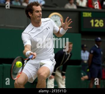 London, UK. 08th July, 2015. LONDON, ENGLAND - JULY 08: Andy Murray attends day nine of the Wimbledon Lawn Tennis Championships at the All England Lawn Tennis and Croquet Club on July 8, 2015 in London, England. People: Andy Murray Credit: Storms Media Group/Alamy Live News Stock Photo