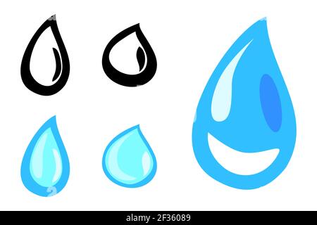 Doodle Water Drop or Dew, Vector Hand Draw Sketch, Isolated on white Stock Vector