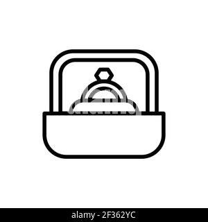 Proposal in marriage line icon. Isolated vector element. Stock Vector