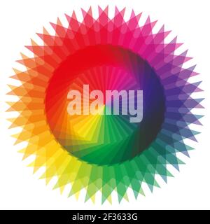 Sun Like Color Color wheel and color wheel as sun with many colors Stock Photo - Alamy