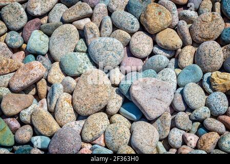 Colorful stones background on a beach Stock Photo