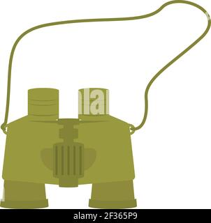 Green binoculars icon for tourism expedition Stock Vector
