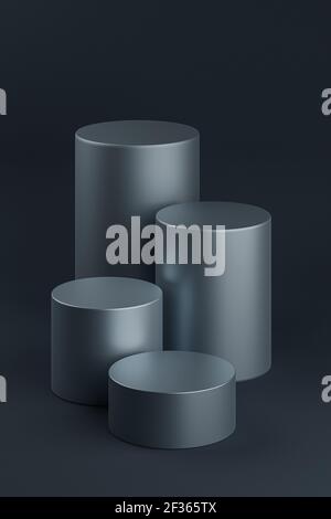 Dark blue 3D rendering product display background simple, minimal ...