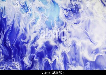 Blue and green abstract paint background, texture art.Marble background.floating colored ink on water. Stock Photo