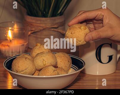 Home made, cheese bread from a traditional Argentina cousine and background. Gastronomy photography Stock Photo