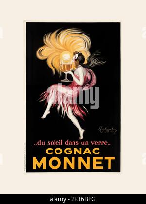 Leonetto Cappiello poster, Cognac Monnet, '...du soleil dans un verre...'18x24 inch, ready to frame with 'built in” passepartout Stock Photo